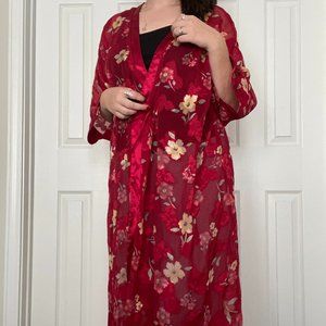 Secret Treasures Floral Red Robe